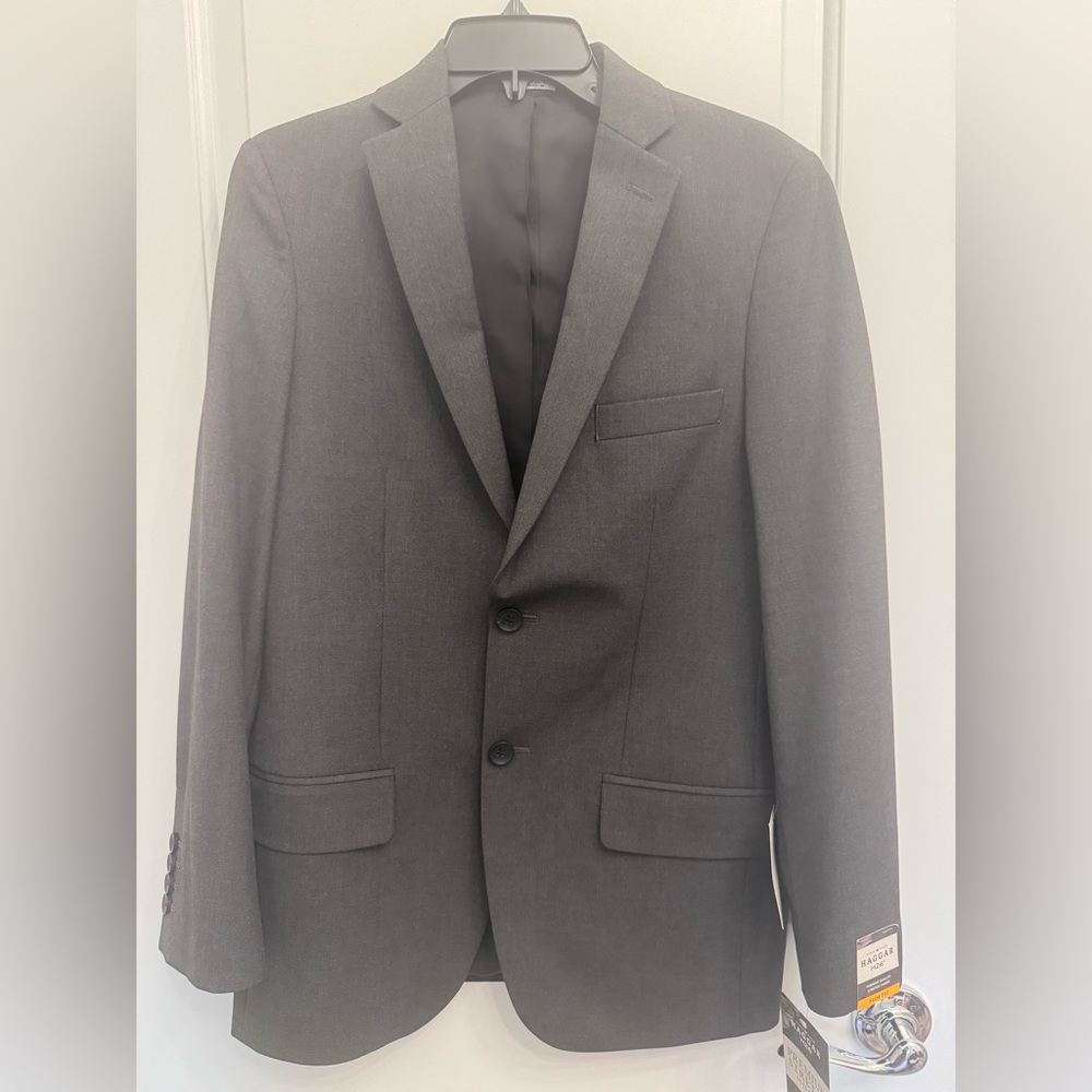 Haggar Dark Charcoal Gray Two-Button Suit Jacket
